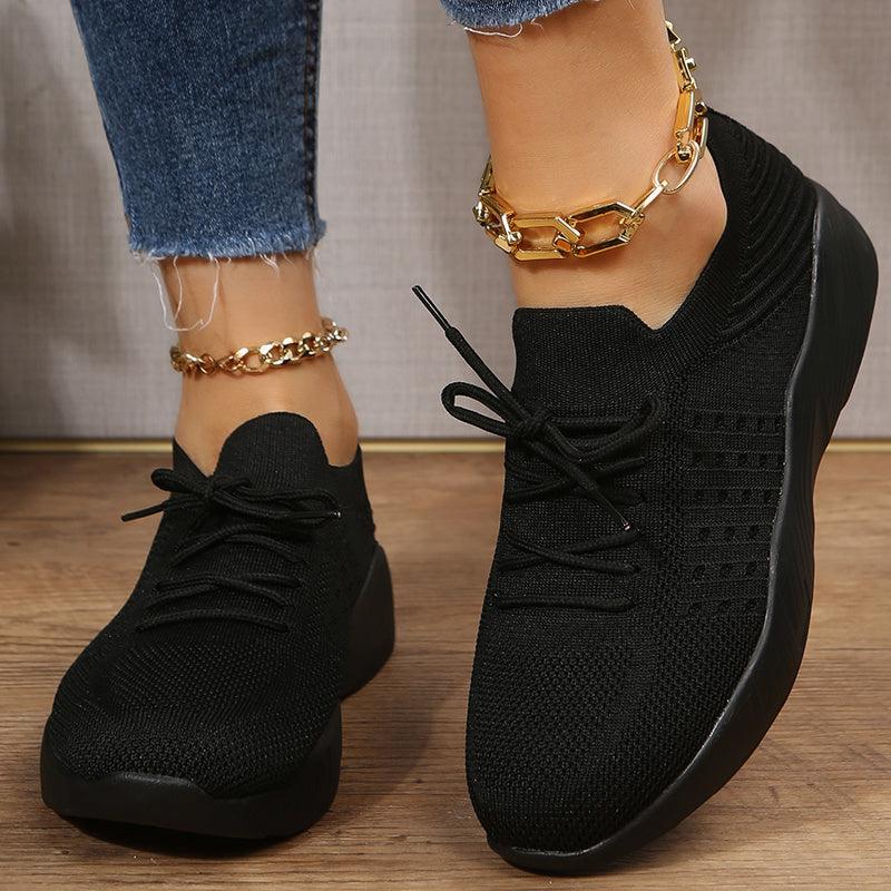 Thick Bottom Lace Up Casual Sneakers Low Top Shoes