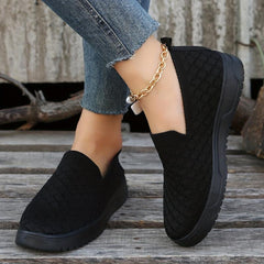 Women's Knit Flat Loafers Casual Slip On Walking Sneakers