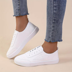 Women's Umbrella Pattern Sneakers Lace Up Faux Leather Shoes