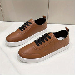 Women's Umbrella Pattern Sneakers Lace Up Faux Leather Shoes