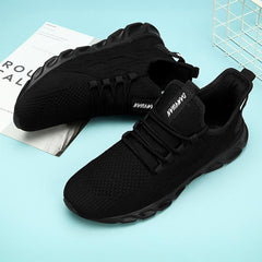 Women's Breathable Knit Sneakers Low Top Lace Up Casual Shoes