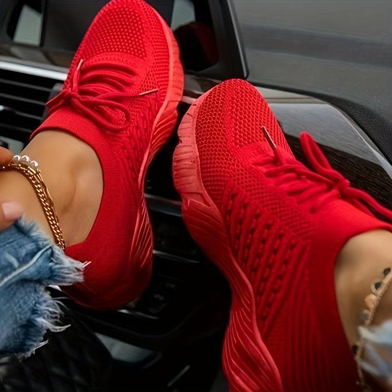 Women's Breathable Platform Lace Up Sneakers