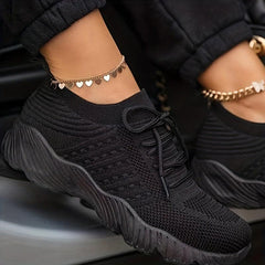Women's Breathable Platform Lace Up Sneakers