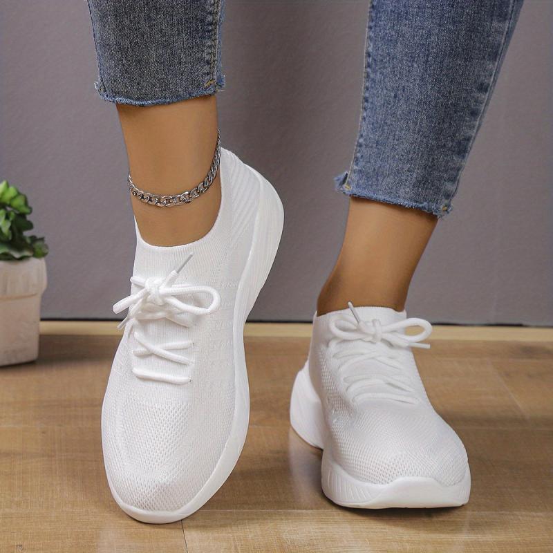 Women's Breathable Platform Lace Up Sneakers