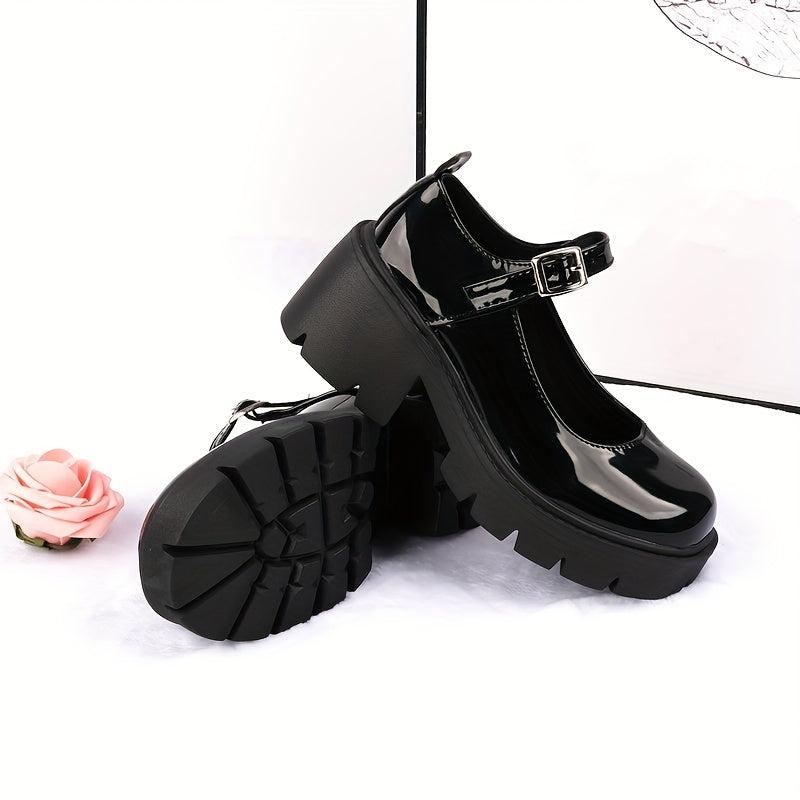 Chunky Heel Mary Jane Platform Pumps
