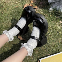 Chunky Heel Mary Jane Platform Pumps
