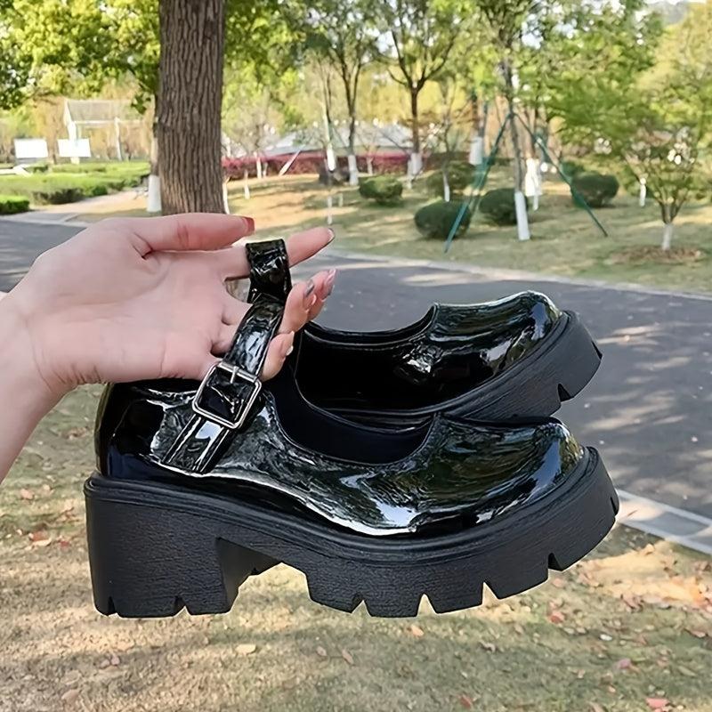 Chunky Heel Mary Jane Platform Pumps