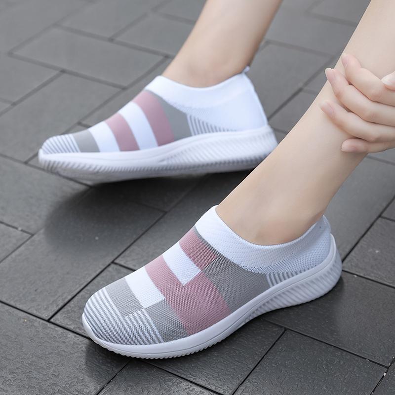 Women's Colorblock Sock Sneakers Slip On Sports Shoes