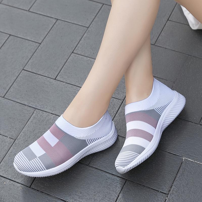 Women's Colorblock Sock Sneakers Slip On Sports Shoes