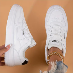 Women's Breathable Skate Shoes Low Top Lace Up Casual Walking Shoes