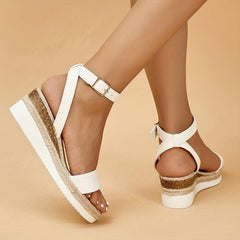 Women's Roman Wedge Sandals Casual Buckle Strap Outdoor Sandals