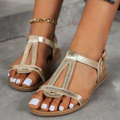 Women's Flat Sandals Stylish Buckle Strap Outdoor Sandals