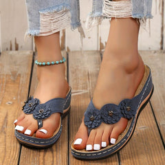 Flower Decor Thong Sandals Women's Flip Flops
