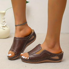 Women's Wedge Slide Sandals Open Toe Slip On Shoes