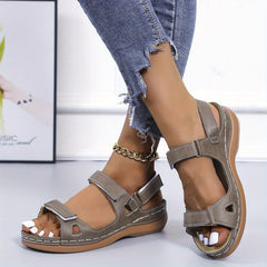 Women's Hook & Loop Strap Sandals Comfortable Open Toe Ankle Strap Shoes