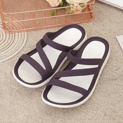 Women's Minimalist Open Toe Slippers Solid Slides Anti-skid Sandals