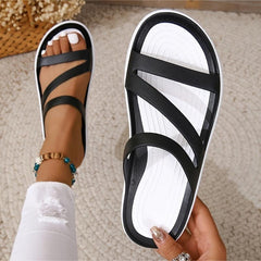 Women's Minimalist Open Toe Slippers Solid Slides Anti-skid Sandals