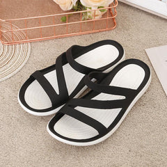 Women's Minimalist Open Toe Slippers Solid Slides Anti-skid Sandals