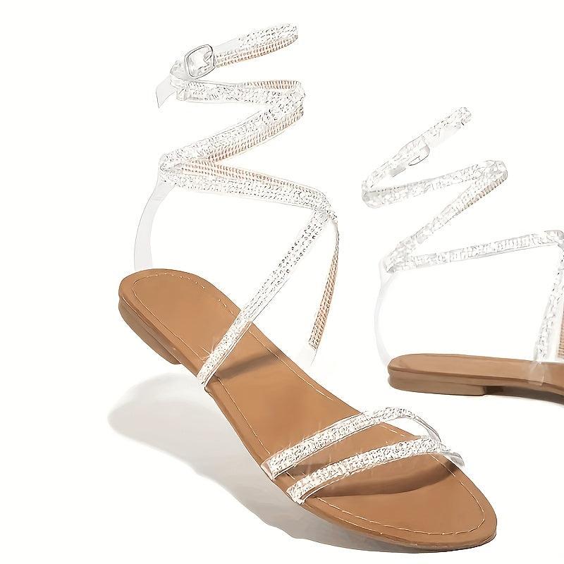 Rhinestone Flat Sandals Women's Beach Summer Sandals
