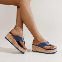 Women's Platform Flip Flops Wedge Heeled Open Toe Comfy Slippers
