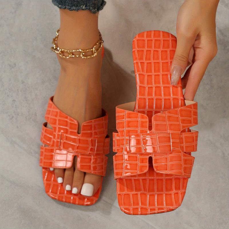 Women's Golden Flat Slide Sandals Casual Beach Slides