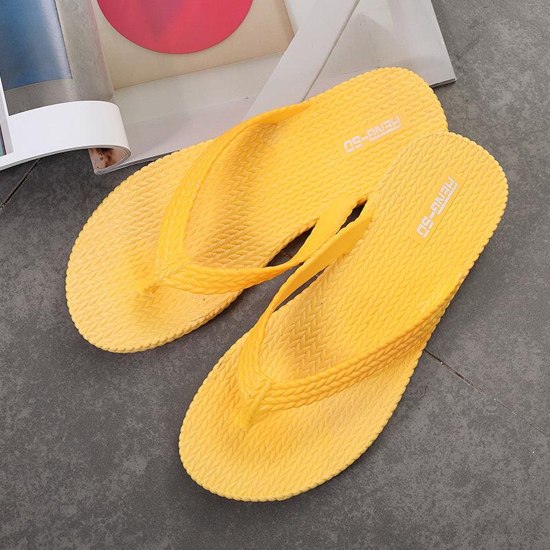 Women's Solid Flip Flops Lightweight Slip On Shoes