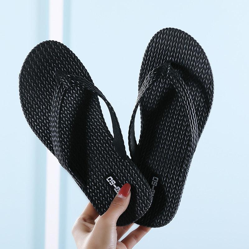 Women's Solid Flip Flops Lightweight Slip On Shoes