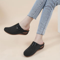 Women's Massage Wedge Mules Sandals Closed Toe Casual Slide Shoes