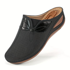 Women's Massage Wedge Mules Sandals Closed Toe Casual Slide Shoes