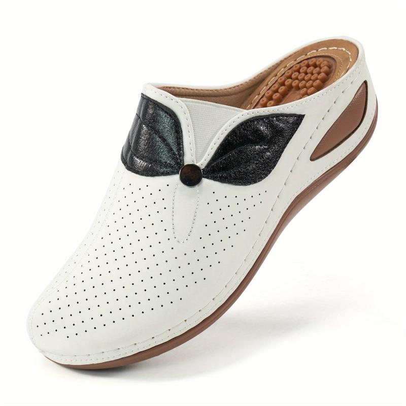 Women's Massage Wedge Mules Sandals Closed Toe Casual Slide Shoes