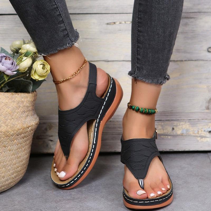 Women's Open Toe Casual Sandals with Thong Strap