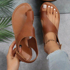Women's Lightweight Flat Sandals Open Toe Hook & Loop Strap Summer Shoes