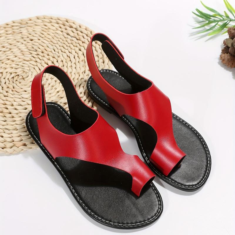 Women's Lightweight Flat Sandals Open Toe Hook & Loop Strap Summer Shoes
