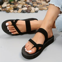 Women's Platform Slippers Strappy Non Slip Slides Shoes