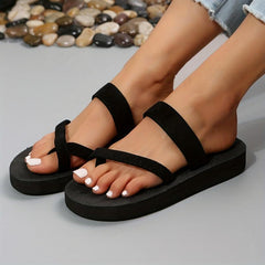Women's Platform Slippers Strappy Non Slip Slides Shoes