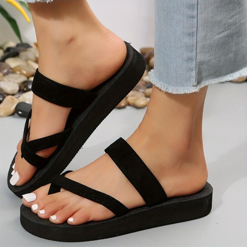 Women's Platform Slippers Strappy Non Slip Slides Shoes