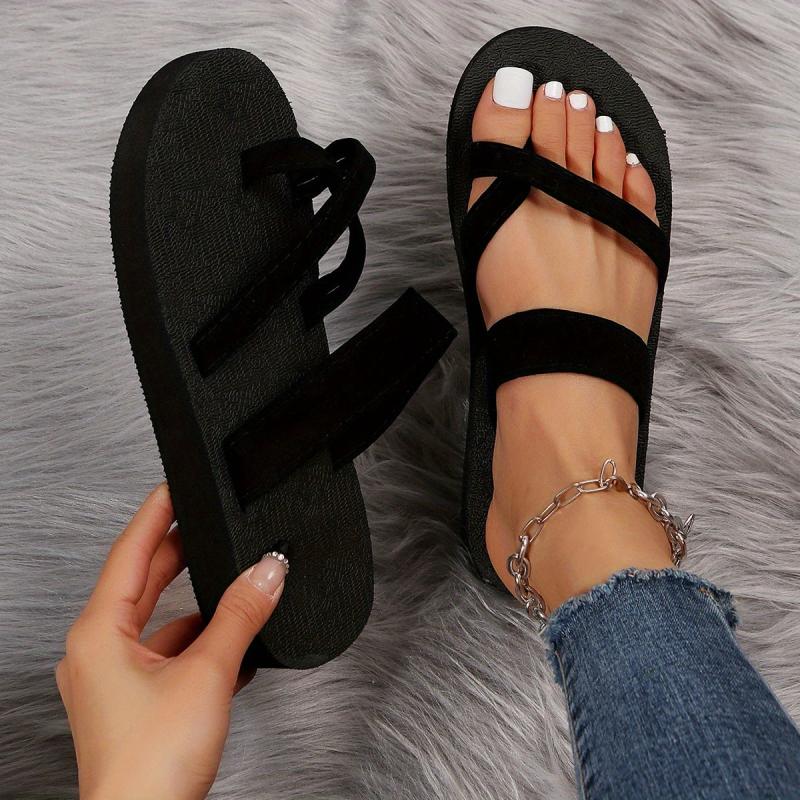 Women's Platform Slippers Strappy Non Slip Slides Shoes