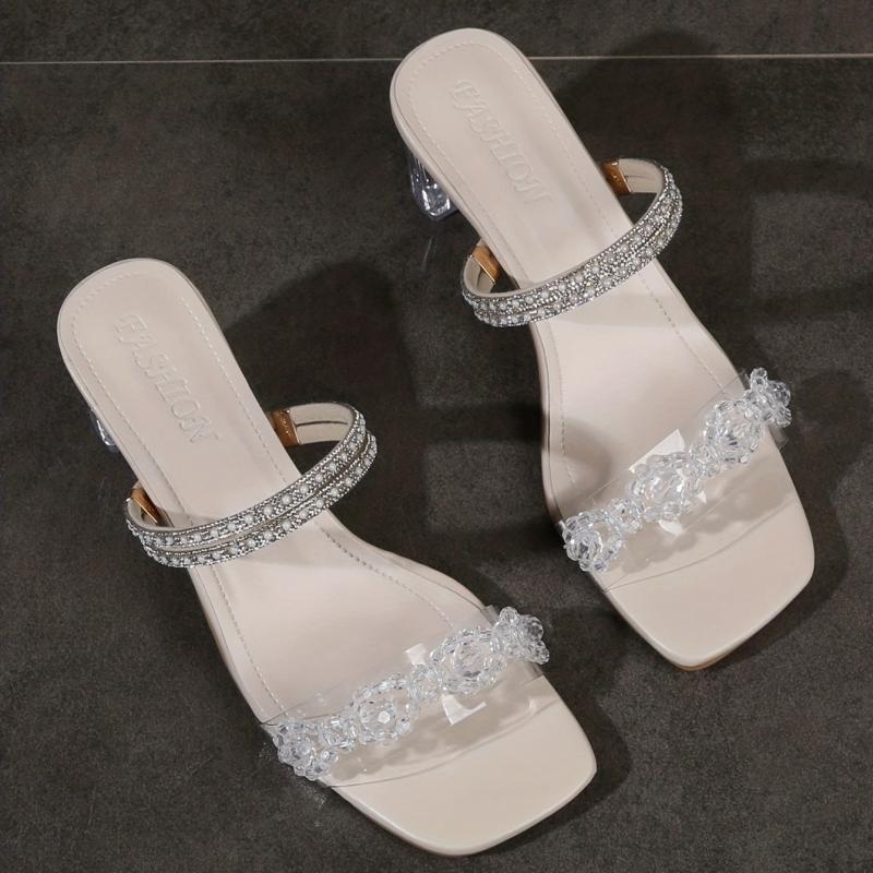 Rhinestone Square Toe Pumps Women's Summer Shoes
