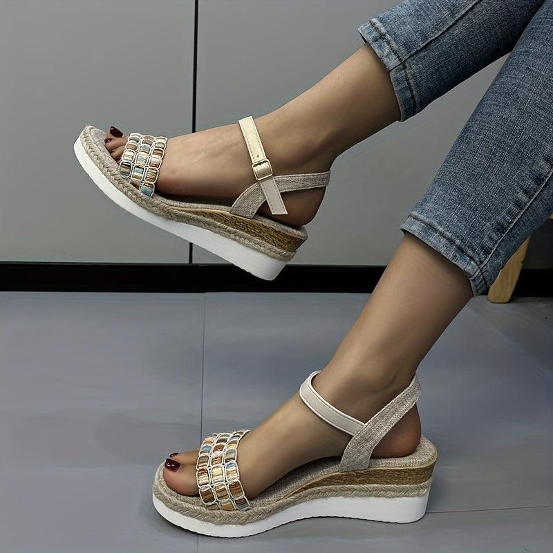 Platform Wedge Sandals Comfortable Ankle Strap Shoes