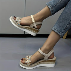 Platform Wedge Sandals Comfortable Ankle Strap Shoes