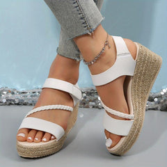 Women's Braided Strap Wedge Espadrilles Sandals