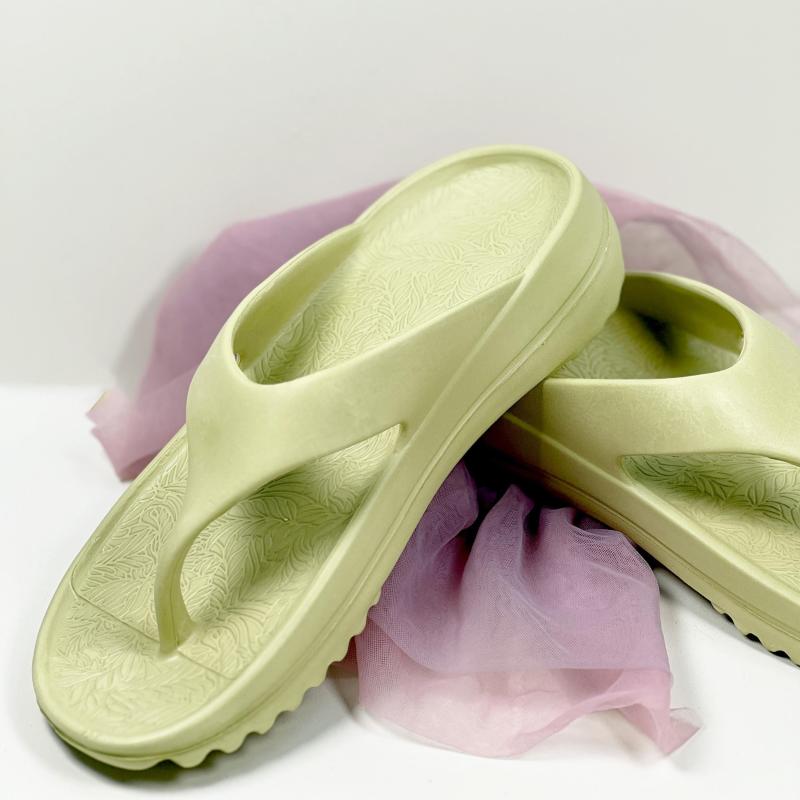 Women's Platform Flip Flops Solid Open Toe Non Slip Outdoor Beach Slides
