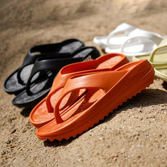 Women's Platform Flip Flops Solid Open Toe Non Slip Outdoor Beach Slides