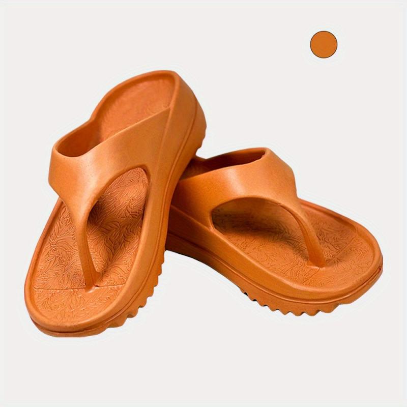 Women's Platform Flip Flops Solid Open Toe Non Slip Outdoor Beach Slides