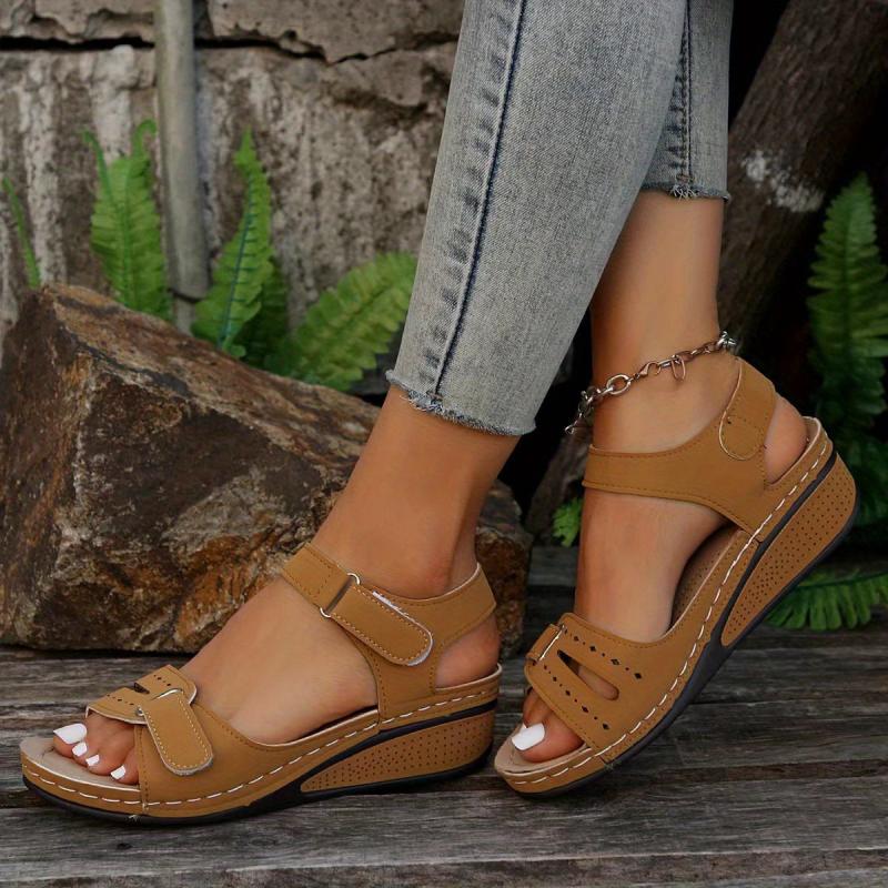 Women's Hollow Out Wedge Sandals Platform Sandals Open Toe