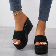 Platform Wedge Sandals Open Toe Round Toe Slides