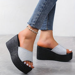 Platform Wedge Sandals Open Toe Round Toe Slides