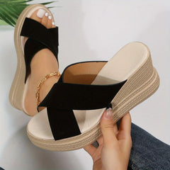 Women's Wedge Slide Sandals Open Toe Non Slip Shoes