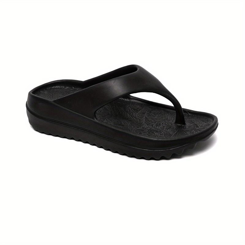 Women's Solid Flip Flops Casual Beach Shoes Summer Platform Shoes