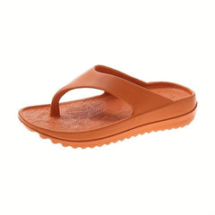 Women's Solid Flip Flops Casual Beach Shoes Summer Platform Shoes